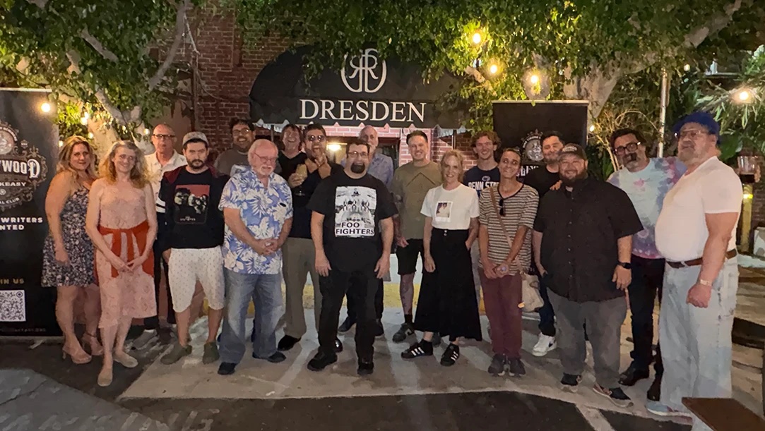 Members gathered outside the Dresden for a Hollywood Hang